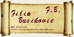 Filip Bušiković vizit kartica